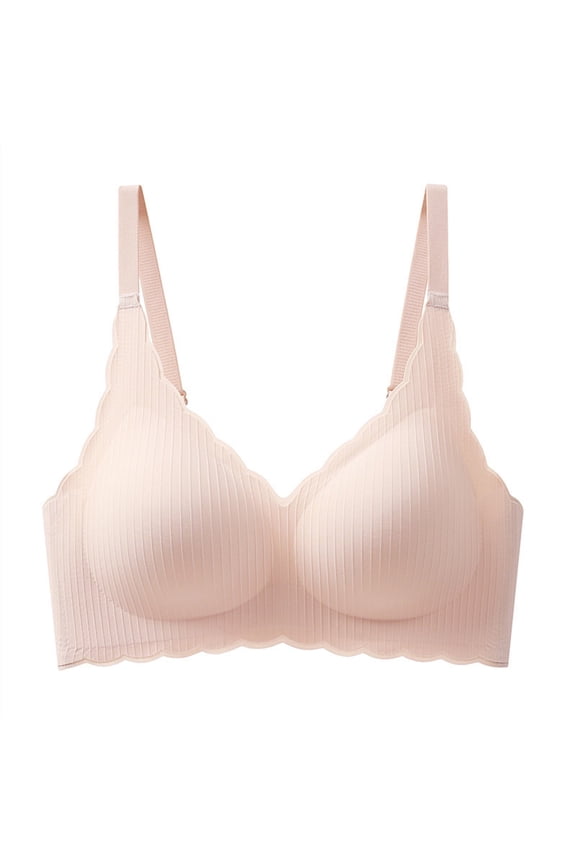Sales Deep V Petal Bras for Women No Underwire Soft Wireless Bras Comfort Seamless Bralettes with Extender Pink 4