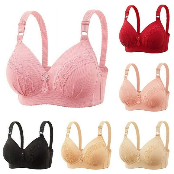 SMihono Sales Push Up Bras for Women No Underwire Deep V Neck Comfortable Breathable Bra Full Coverage Padded Bralette Smoothing Underwear Beige 12-14