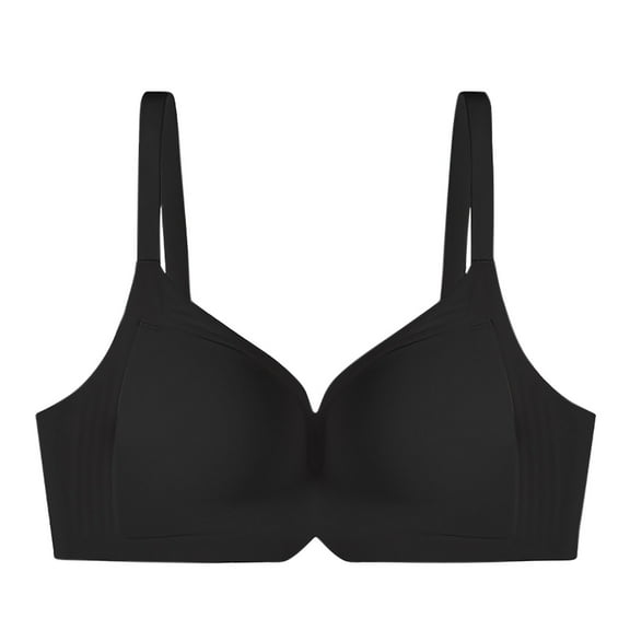SMihono Sales Womens Seamless Bras No Underwire Push Up V Neck Wireless Bralettes with Soft Support Full Coverage Bra Breathable Underwear Daily Bra Black 6