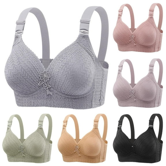 SMihono Sales Womens Vest Style Bra Solid Color Thin Comfortable Large Size Elastic Push-Up Lift-Up Casual Soft Support Underwear Beige 8