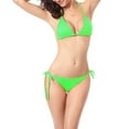 thumbnail image 1 of SMihono Savings 2024 Women's Trendy Triangle Tie Side String Brazilian Bikini Set Padded Swimwear Bathing Suit Black Green 8, 1 of 6
