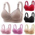 thumbnail image 1 of SMihono Trendy Daisy Bras for Women Front Closure No Underwire Wireless Bras Full Support Bra Comfortable Wire Free Breathable Bras Beige 14, 1 of 2