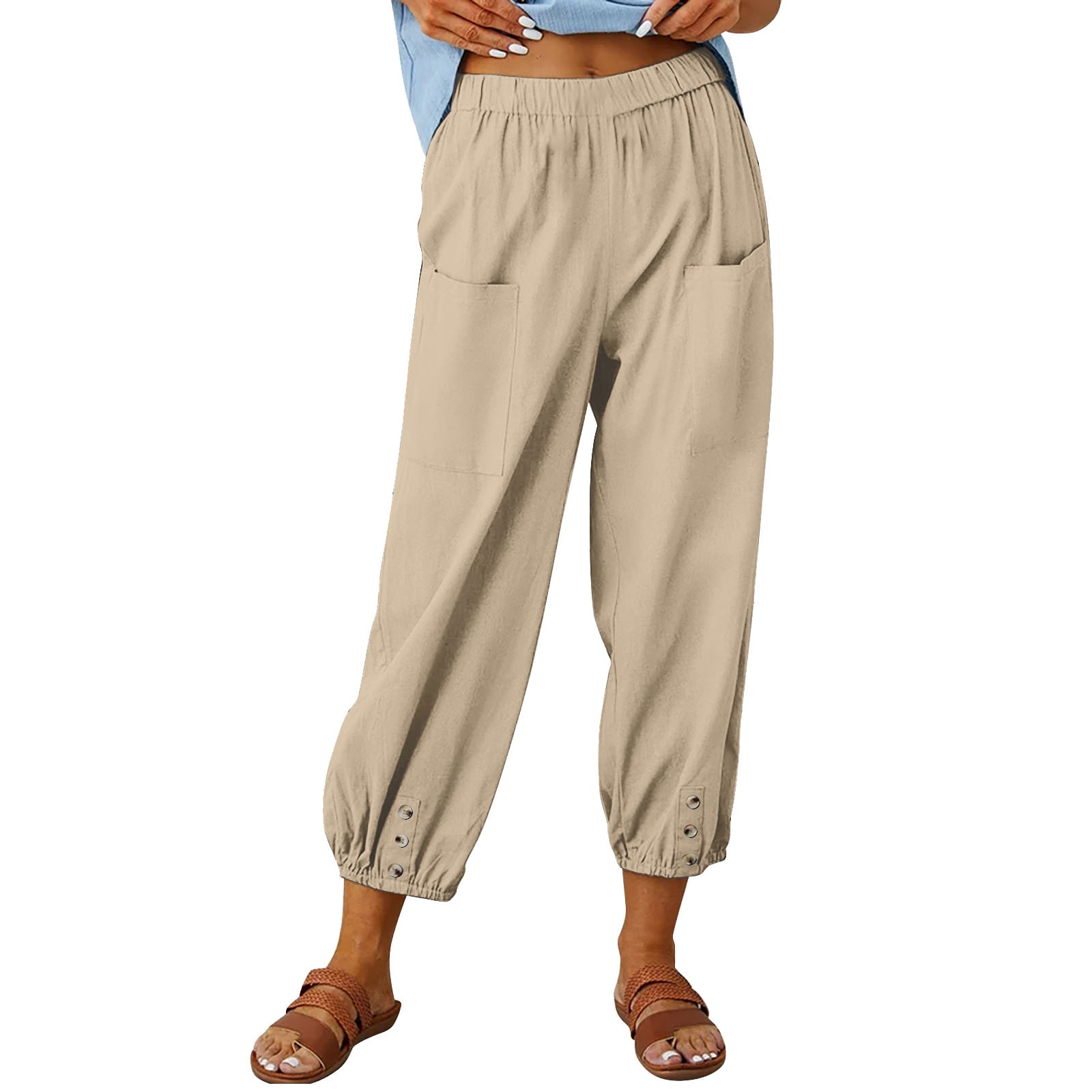 cropped slim leg trousers