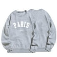 thumbnail image 1 of SMihono Stylish Paris Letter Print Sweatshirt for Women Oversized Trendy Comfy Crewneck Sweatshirts Casual Graphic Pullover Tops Unisex Gray 8, 1 of 4