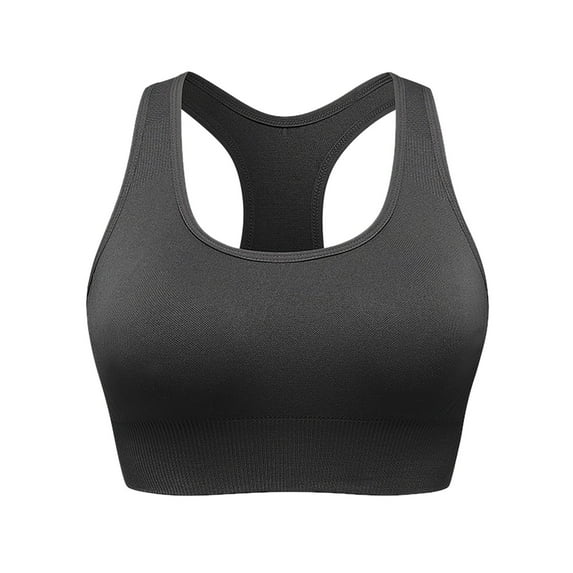 SMihono Stylish Power Racerback Sport Bra for Women,Quick Dry Seamless Padded Active Workout Gym Yoga Crop Tank Top Gray 4