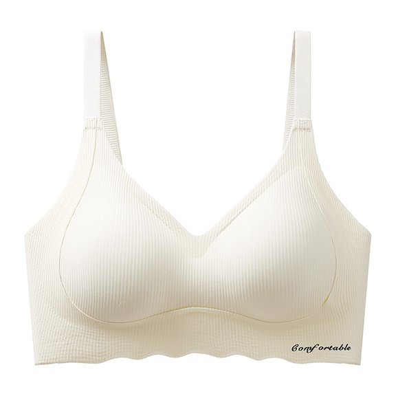 SMihono Stylish Sport Bras for Women Seamless Full Coverage Yoga Sports Bras Stretchy Bras for Women Comfortable Gym Workout Bra White M