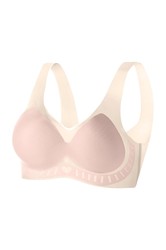 Trendy Windy Bra Seamless Ultra Thin Ultra Thin Plus Size Ice Silk Comfort Bras Non Marking Net Yarn Breathable Bra for Women Beige L