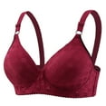 thumbnail image 1 of SMihono Trendy Wireless Bras for Women No Underwire Back Closure Plus Size Seamless Full Coverage Supportive Bra with Soft Adjustable Shoulder Strap Wine 38/85B, 1 of 5