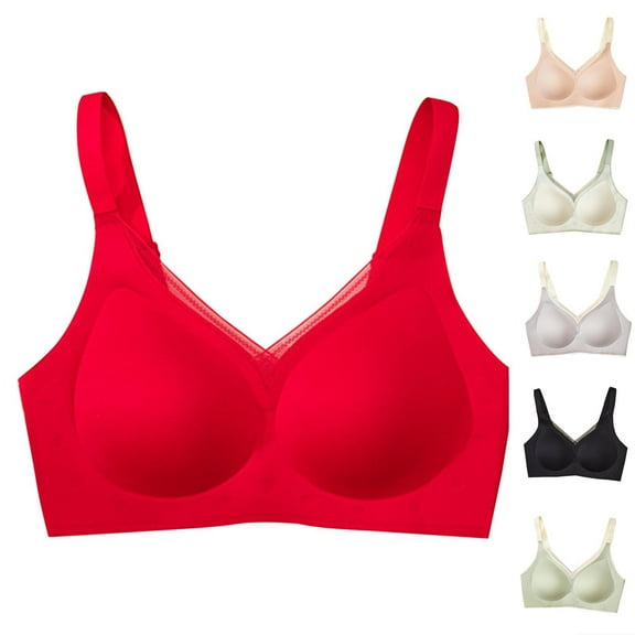 SMihono Seamless Bras for Women Sleep Casual Sports Yoga Bra Padded Wireless Thin Soft Comfy Everyday Bralette Underwear Black L US(6)