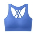 thumbnail image 1 of SMihono Seamless Corssover Back Sports Bra for Women Comfortable Wirefree High Impact Full Coverage Yoga Bras Workout Tank Tops Blue XL, 1 of 2