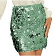 thumbnail image 1 of SMihono Sequin Skirt for Women Stretchy Bodycon Mini Skirts Sexy Sparkly Skirt Glitter Shiny Skirt Night Out Party Green 12-14, 1 of 5