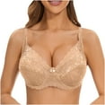 thumbnail image 1 of SMihono Soft Soft Lace Bras for Women, Full Coverage Underwire Minimizer Bras, Lifting Comfort Bras for Everyday Wear. Beige 85, 1 of 5