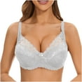 thumbnail image 1 of SMihono Soft Soft Lace Bras for Women, Full Coverage Underwire Minimizer Bras, Lifting Comfort Bras for Everyday Wear. White 85, 1 of 5