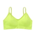 thumbnail image 1 of SMihono Spaghetti Straps Wirefree Sports Bra for Women Comfortable Supportive Full Coverage Seamless Everyday Bras Yoga Gym Cami Tops Yellow M, 1 of 3
