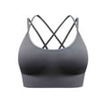 thumbnail image 1 of SMihono Sports Bra for Women Padded Medium Support Criss Cross Strappy Bras Seamless High Impact Yoga Exercise Athletic Bras Gray S, 1 of 5