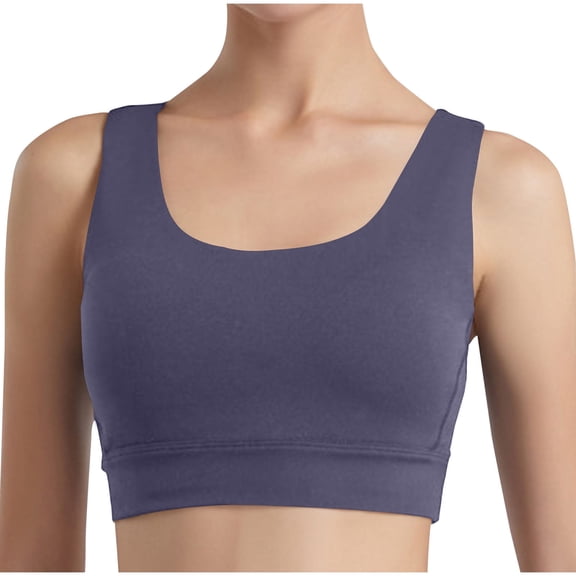 SMihono Sports Bra for Women Padded Medium Support Yoga Bra Seamless Medium Impact Gym Fitness Running Workout Crop Tank Tops (Gray XL )