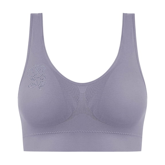 SMihono Sports Bras for Women Padded High Support Rhinestone Supportive Workout Running Yoga Push Up Sports Bra Gray XXXXL