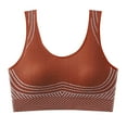 thumbnail image 1 of SMihono Sports Bras for Women Padded No Underwire Full Coverage Yoga Bras Push up Wireless Workout Long Lined Gym Bra Brown Free Size, 1 of 7