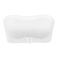 thumbnail image 1 of SMihono Strapless Bras for Women Push Up Non-Slip Bandeau Front Closure Gathering No Underwire Bottom Hem Comfort Tube Tops White M, 1 of 2