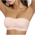 thumbnail image 1 of SMihono Strapless Bras for Women Wireless Bandeau Bra Invisible Tube Tops Bralette Padded Seamless Comfortable Soft Brassiere Beige M, 1 of 3