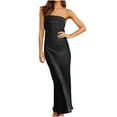 thumbnail image 1 of SMihono Summer Ball Gown Strapless Tube Ankle Dress for Women Sleeveless Slip Classic Elegant Solid Tube Off Shoulder Babydoll Slim Fit Flowy Dressy Evening Party Dress Smocked Black 12, 1 of 8