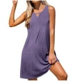 thumbnail image 1 of SMihono Summer Dresses for Women 2025 Sleeveless Vacation Dress Loose Fit Flowy Dress Casual Beach Dresses Crewneck Sundress Purple S, 1 of 8