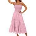 thumbnail image 1 of SMihono Summer Maxi Dresses for Women 2025 Elegant Classy Casual Smocked Dress Sleeveless Spaghetti Strap Dresses Beach Dress Pink M, 1 of 4