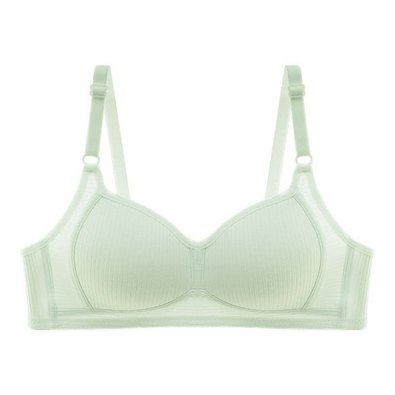 SMihono Training Bras for Teen Girls Cotton Wire Free Adjustable Straps Bras Breathable Girls' Developmental Underwear Green XL