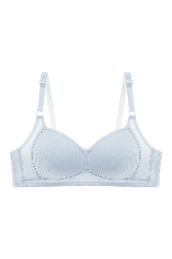 Training Bras for Teen Girls Cotton Wire Free Adjustable Straps Bras Breathable Girls' Developmental Underwear Light Blue XXL