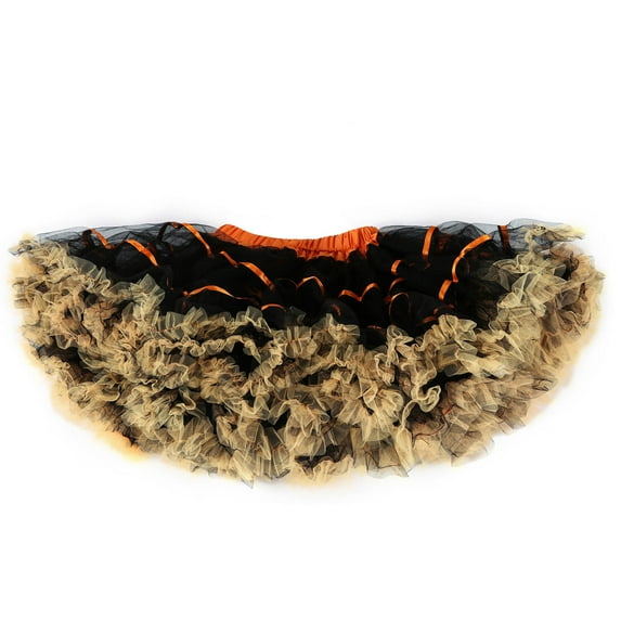 SMihono Tutu Skirt for Womens 2025 50S Vintage Ballet Bubble Dance Skirts for Cosplay Party Dressy Satin Skirts Half Dress Orange Free Size