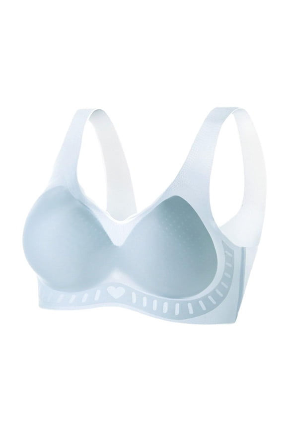 Windy Bra Seamless Ultra Thin Ultra Thin Plus Size Ice Silk Comfort Bras Non Marking Net Yarn Breathable Bra for Women Blue XXXL