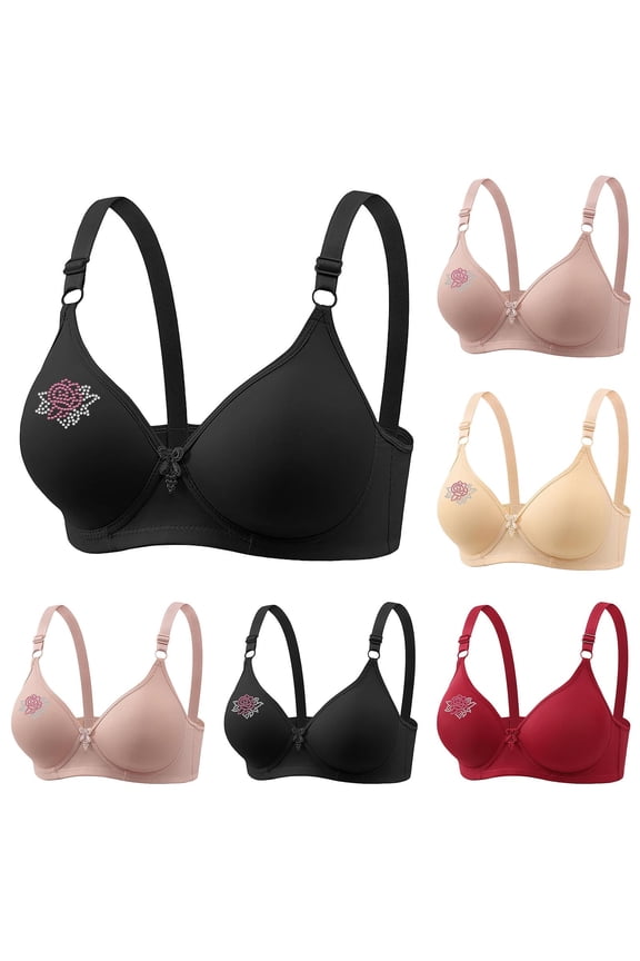 Wireless Bras for Women No Underwire Plus Size Bras Comfortable Push Up Bralette Soft Full Coverage Everyday Bras Beige XXXL 44B/100B