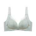 thumbnail image 1 of SMihono Wireless Lace Nursing Bra for Breastfeeding, Front Closure Push Up Maternity Pregnancy Bras for Women Green 90, 1 of 4