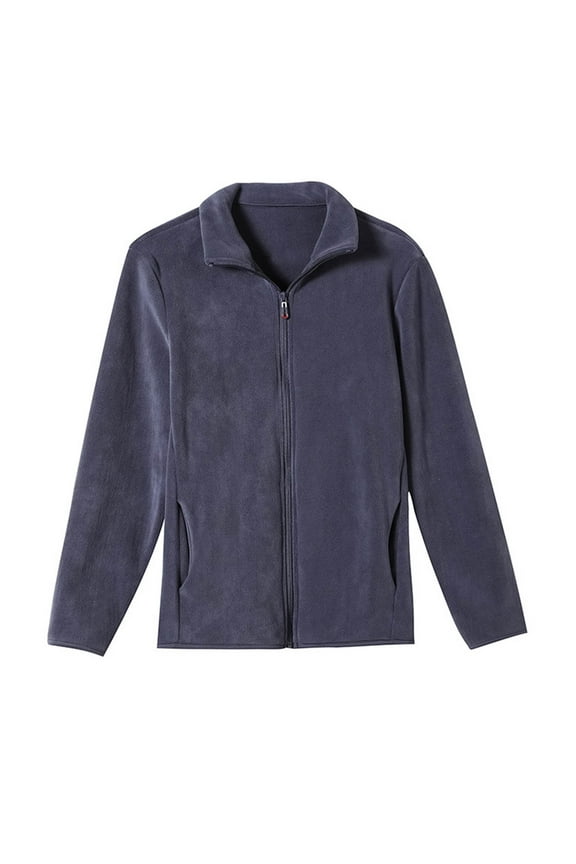 Woman Jackets Casual Long Sleeve Open Front Loose Zip up Outerwear Tops Solid Color Lapel Neck Comfy Coats with Pockets Navy 12