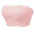 thumbnail image 1 of SMihono Women Bandeau Crop Tube Top Floral Lace Strapless Bra Full-Coverage Wireless Bra Padded Tank Bandeau Bra Pink 6, 1 of 2