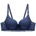 thumbnail image 1 of SMihono Women Everyday Sports Bra Comfort Push-Up Full Coverage Bras Breathable Underwire Medium Support Anti-Saggy Lingerie Dark Blue S, 1 of 4