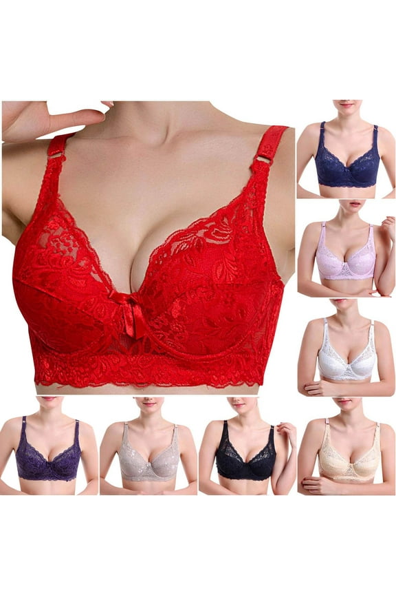 Women Full Cup Bras Breathable Comfort Floral Lace Full Coverage Non Padded Underwired Bra Lace Beauty Back Strap Wrap Plus Size Bra Beige 80