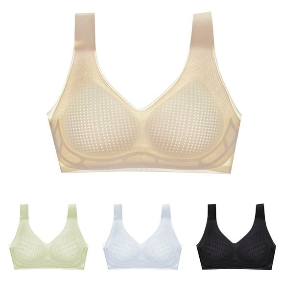SMihono Women No Underwire Seamless Push Up Full Coverage Supportive Bralettes Comfortable Everyday Bras with Removable Pad Green XXL