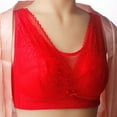 thumbnail image 1 of SMihono Women Open Back Bralettes for Women Sexy Pushup Seamless Wireless Solid 2025 Underwear Everyday Bras Red XXL, 1 of 3
