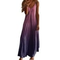 thumbnail image 1 of SMihono Women Summer Spaghetti Strap Maxi Dress V Neck Gradient Color Loose Long Dresses Beach Party Sundress Oversized Robe Femme Purple 10, 1 of 4