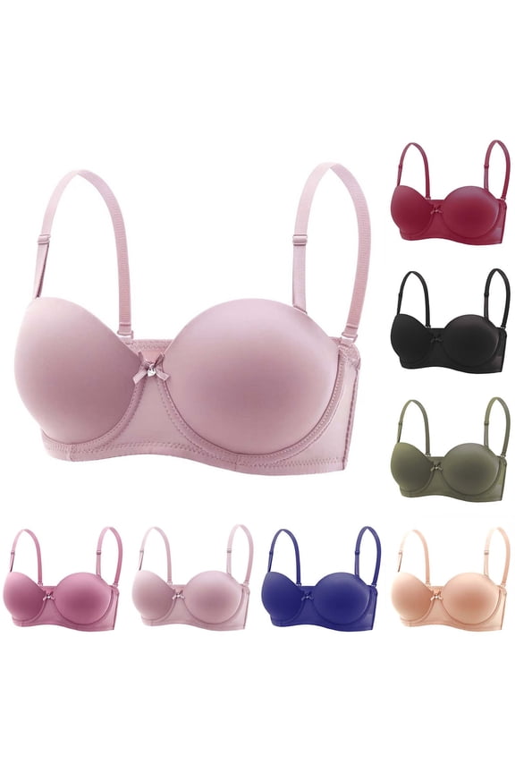 Women's Bras Comfort Underwire Support Push Up Sexy Bralettes Fashion Solid Color Everyday Underwear Brasieres Beige 90