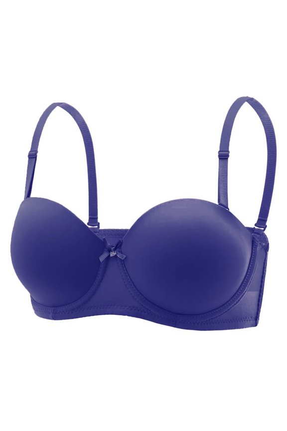 Women's Bras Comfort Underwire Support Push Up Sexy Bralettes Fashion Solid Color Everyday Underwear Brasieres Blue 90