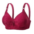 thumbnail image 1 of SMihono Women's Bras Seamless Soft Perspective Breastfeeding Everyday Bra Breathable Comfort No Underwire Supportive Bralette Red XL（44/100C）, 1 of 6