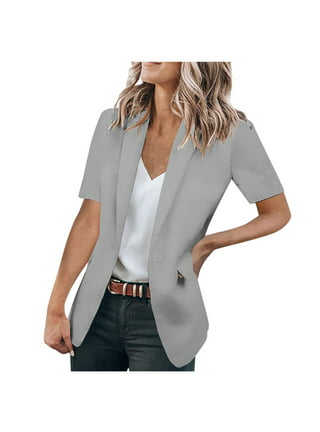 SMihono Women's Fashion Midi Blazer Cardigan Coat Sales Buttons Open Front  Pocket Balzer Cardigan Long Sleeve Womens Suit Loose Solid Business Trendy