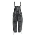 thumbnail image 1 of SMihono Women's Fashion Solid Color Large Size Literary Straps Casual Trousers Jumpsuit 2024 Trendy Summer Autumn Sexy Jumpsuits Carpenter Romper Workout Playsuit Black 14, 1 of 8