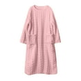 thumbnail image 1 of SMihono Women's Flannel Nightgown Fuzzy Fleece Cozy Plush Warm Winter Pullover Loungewear Sleepdress Crew Neck Nightdress Pink L, 1 of 5