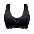 thumbnail image 1 of SMihono Women's Front Closure Lace Bralette Sexy Seamless Push up Bra Smooth Wide Strap Underwear Breathable Daily Bras Black XXXXXXXXXXXL, 1 of 4