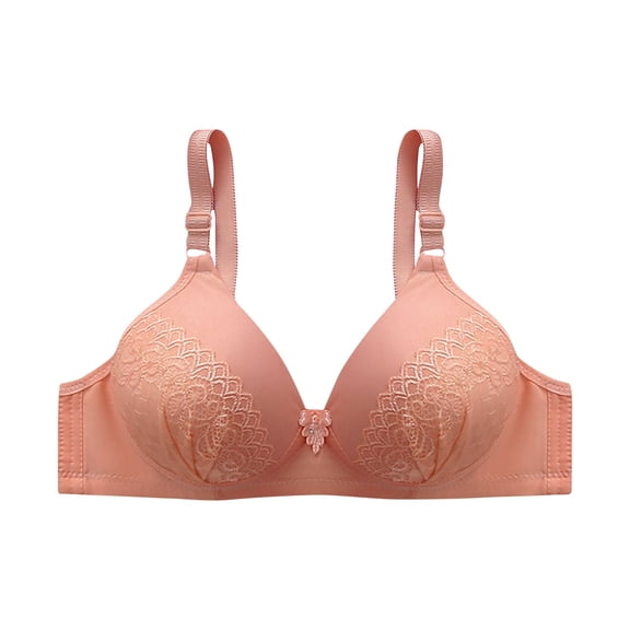 SMihono Women's Full Coverage Floral Bra Non Padded Lace Minimizer Bras Breathable Comfortable Daily Bralette Underwear Purple 42