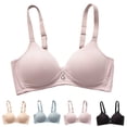 thumbnail image 1 of SMihono Women's Full Coverage Push Up Bras Everyday Basic Comfort Lightly Padded Bra No Underwire Plunge Lift Up T-Shirt Bra Pink 40, 1 of 9