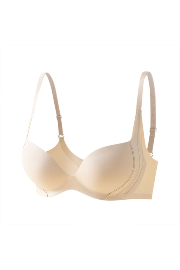 Women's Half Cup Bras Comfy Low Cut Push Up No Underwire Bralettes Comfort Lightweight Bralette for Ladies Full Support Beige S